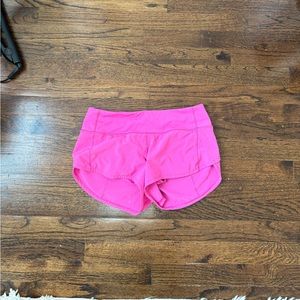 Sonic Pink LuluLemon speed up shorts